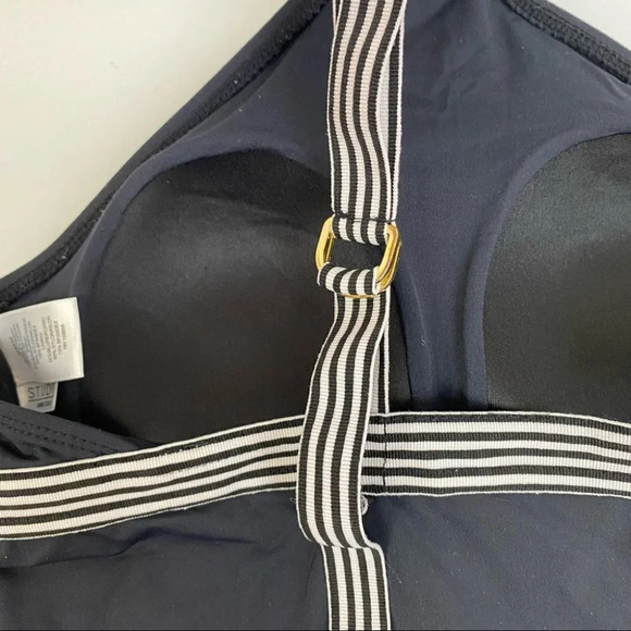 Anne Cole Studio Black White Classic Style Adjustable Halter Neck Tankini Top M - Picture 11 of 12